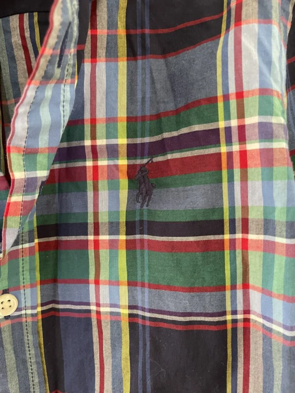 Ralph Lauren Boys 100% Cotton Multicolor Plaid Button-Down Shirt Size 8 S/P